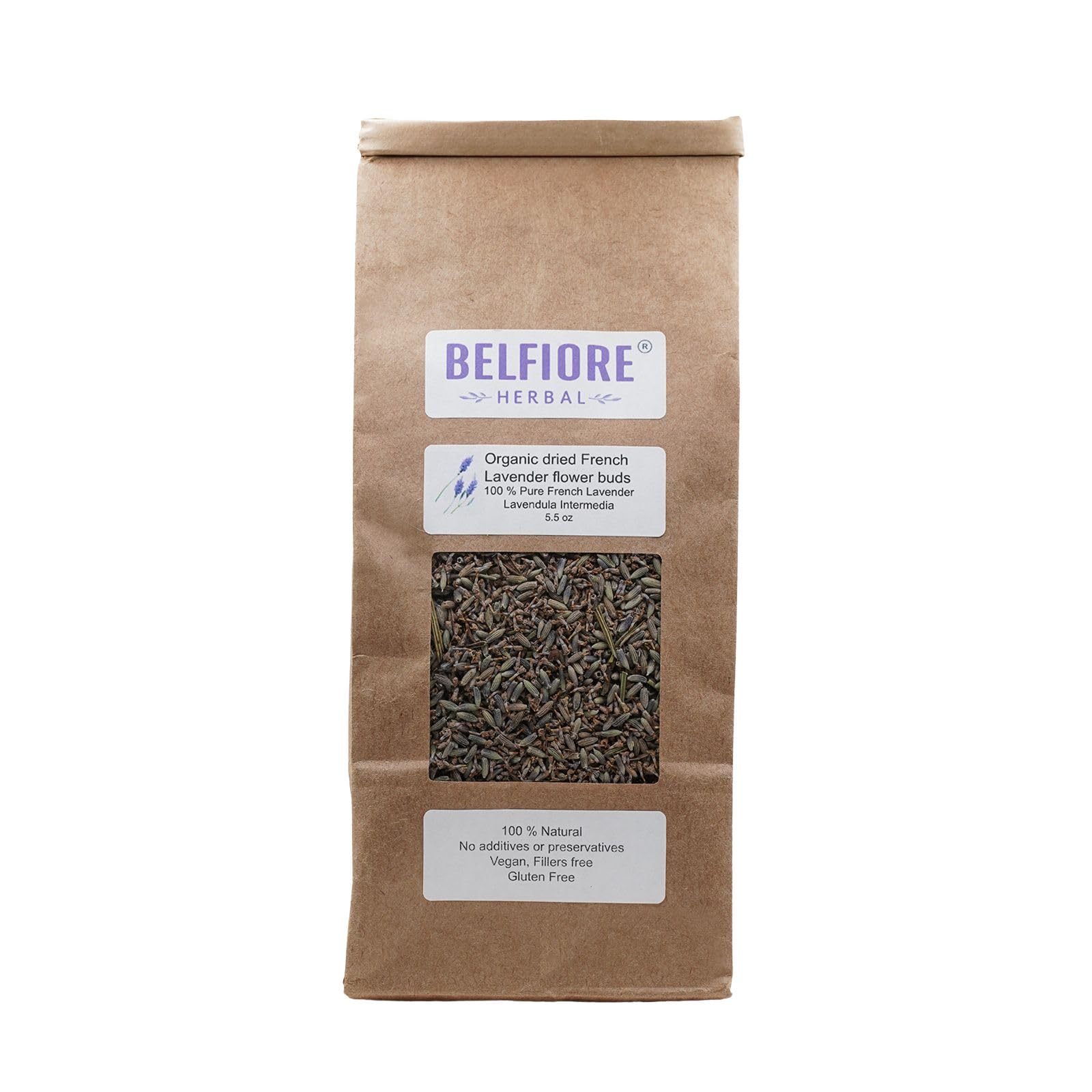 100% All Natural Dried French Lavender Flower Buds | Organic, Non-GMO | Skin Care, Crafts, Tea, Sachets, Potpourri | Made in The USA | 5.5 oz