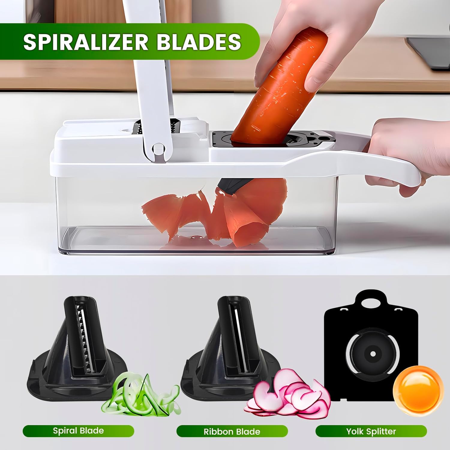 19-in-1 Stainless Steel Vegetable Chopper with Container, Multipurpose, Easy Clean, Manual, Plastic Body, Stainless Steel Blade