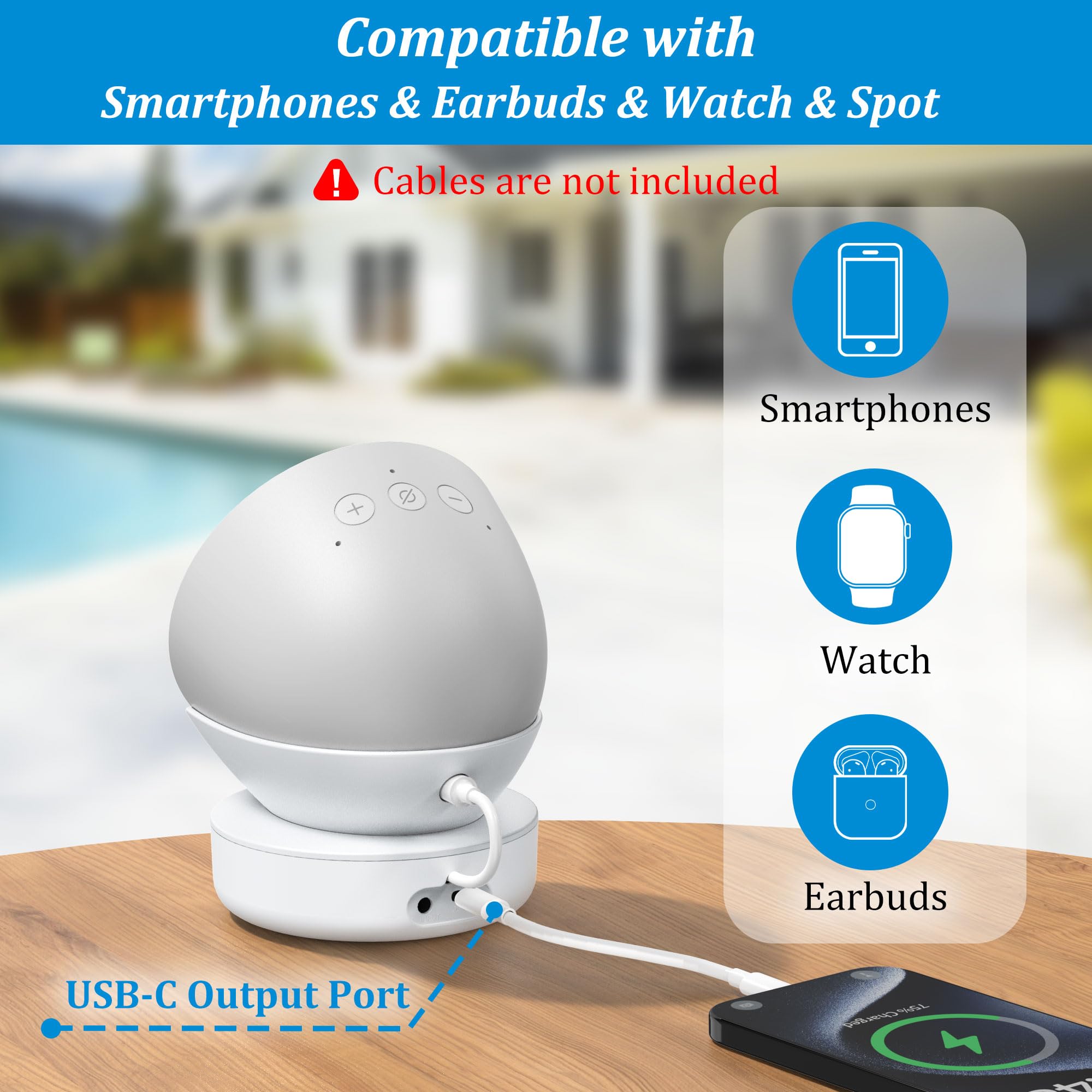 Battery Dock Per Spot Con USB-C | Base Ricarica Portatile 5000mAh | Per Dispositivi USB-C - Foto 6