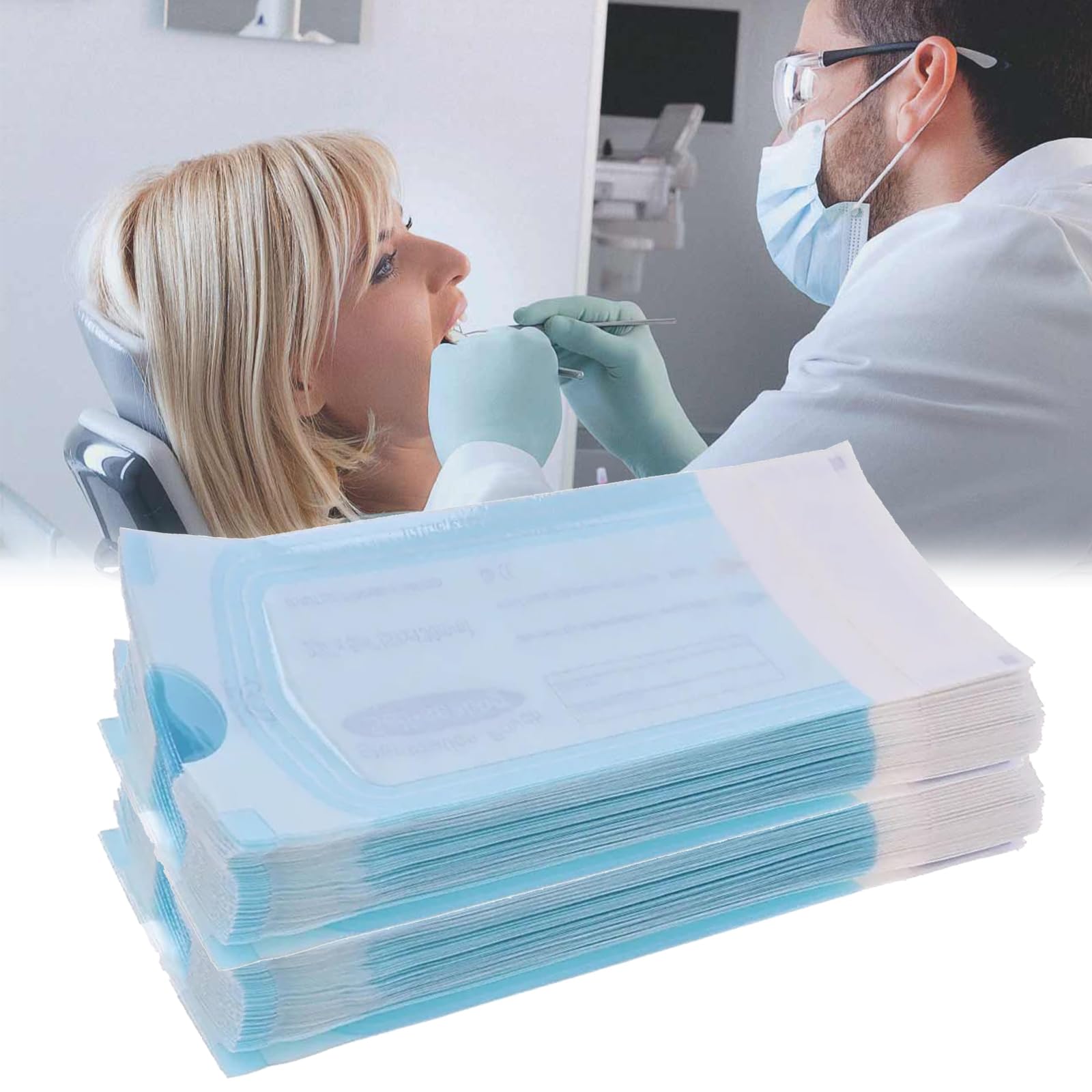 Bolsa de Esterilización Dental 200pcs 57x130mm Auto Sellado