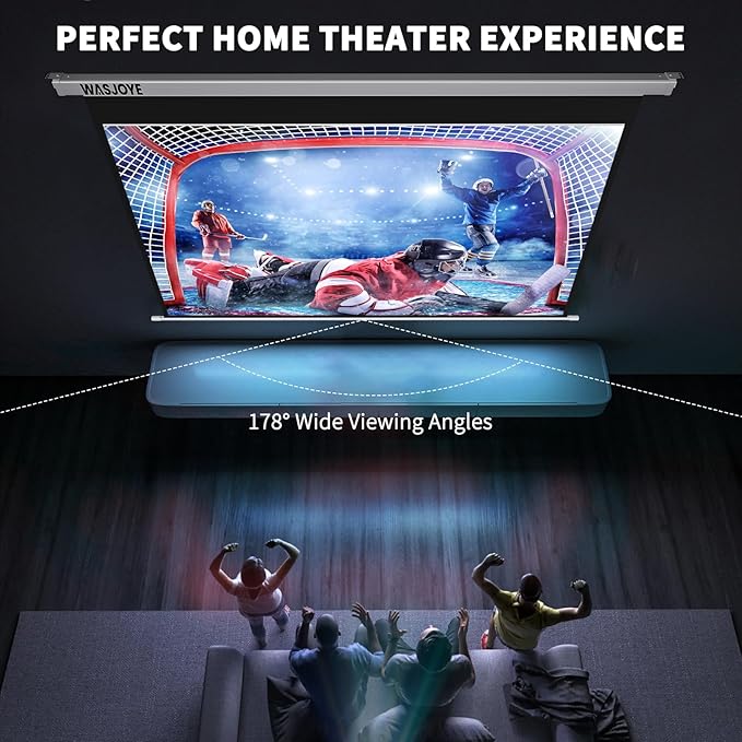 Pantalla eléctrica WASJOYE 120" 16:9 con control remoto 8K miniatura 7