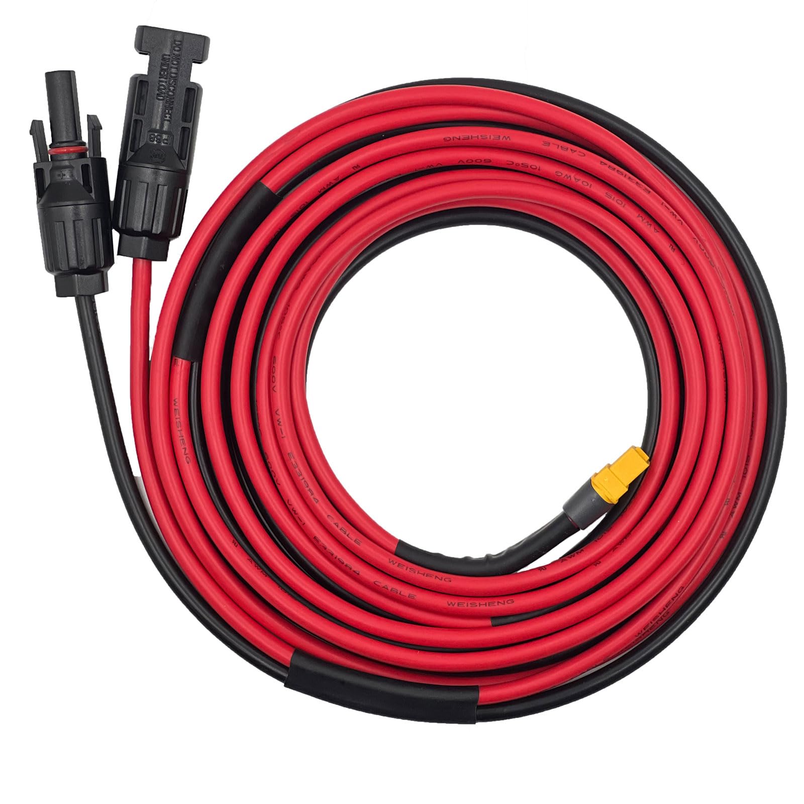 Câble solaire Câble 10AWG Connecteur solaire vers XT60 adaptateur Câble 6mm2 Panneau solaire Compatible pour Ecoflow Bluetti Powerstation (3M)