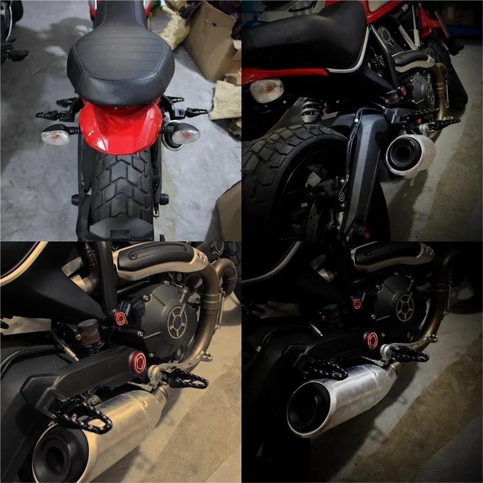 Accesorios para clavijas Reposapiés Delanteros Para Motocicleta Para Ducati Scrambler 400, 800, 1100 (2015, 2016, 2017, 2018, 2019 2020), Accesorios Para Pedales(Silver)