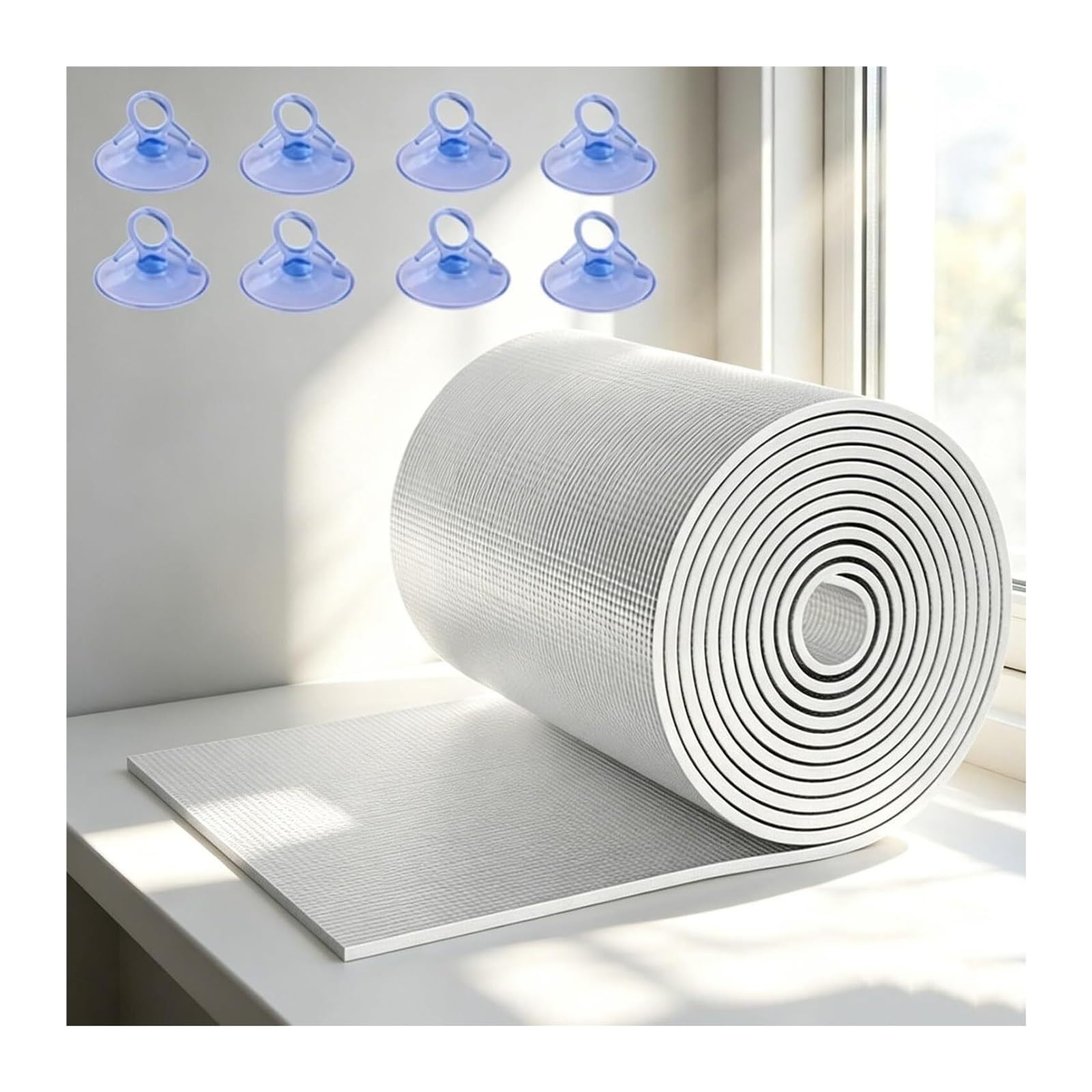 Doppia pellicola isolante for finestre in foglio di alluminio | 1x (1-20) m for il camper: pellicola riflettente for la privacy(1x18m/3.3x59ft)