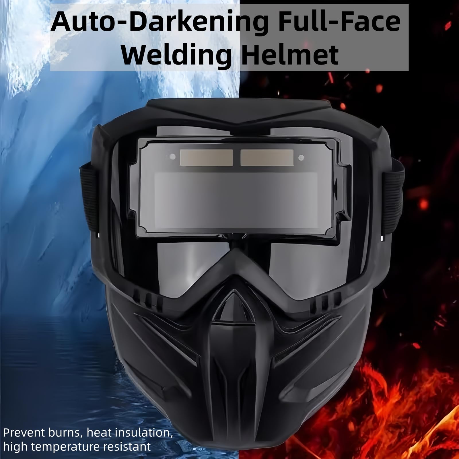 Casco de soldadura - Máscara de soldadura con oscurecimiento automático antirreflejos - Protección ocular para moler plasma corte TIG MIG