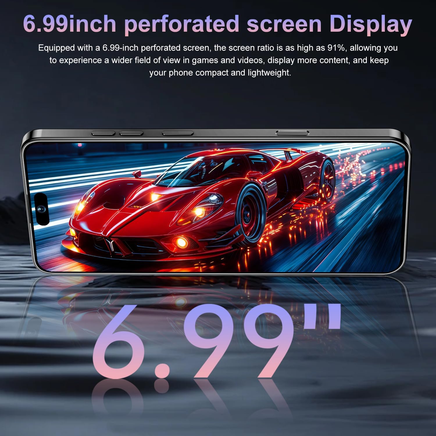 17PM Smartphone New Upgrade 12GB+512GB/6.99" Display 68+108MP Zoom Camera,Tempered Glass Finish, 7000mAh Android 15 (Dark Blue)