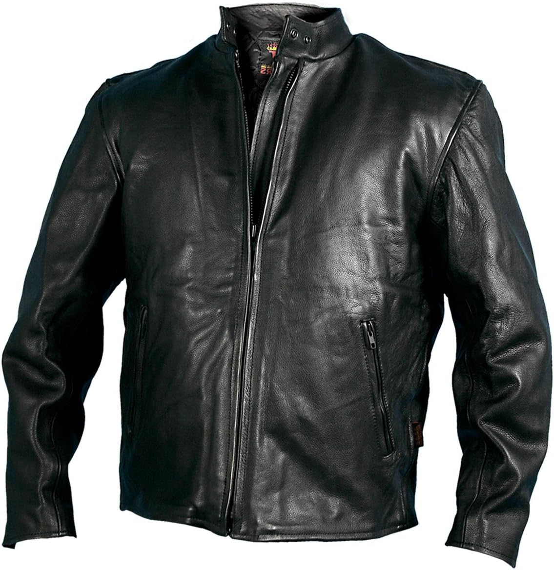 Hot Leathers Black Leather Men's Racing Jacket