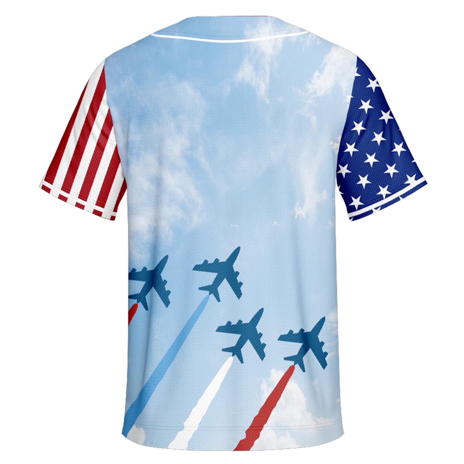 Rgubvui American Flag Baseball Jersey for Independence Day Patriotic Shirts 4th of July Gifts for Men Women Youth L