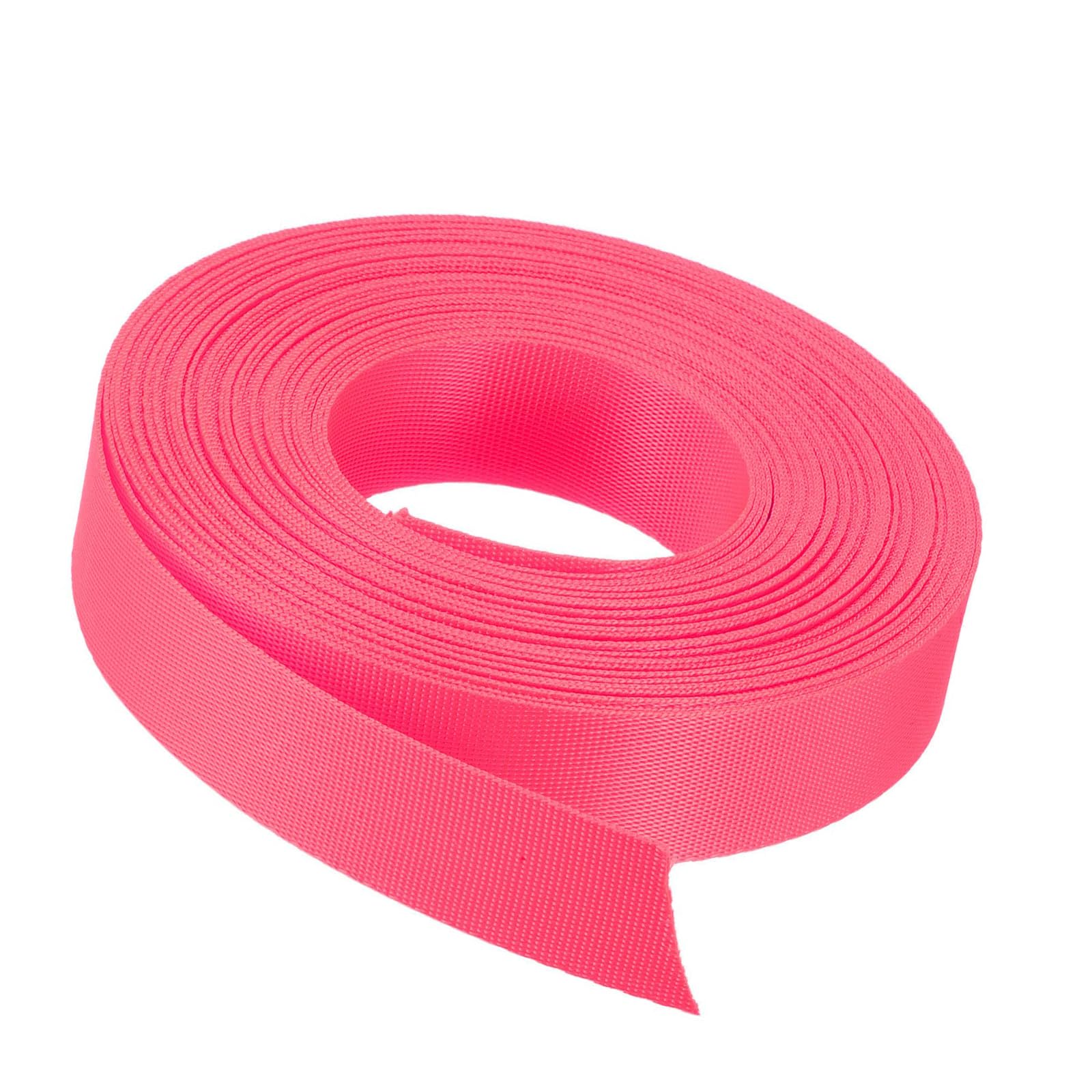 Unifizz Flat Nylon Webbing Strap – 1 Inch x 4 Yards Neon Rose, Abrasion-Resistant for Pet Leashes, Bag Handles, Furniture Repair & Garden Ties