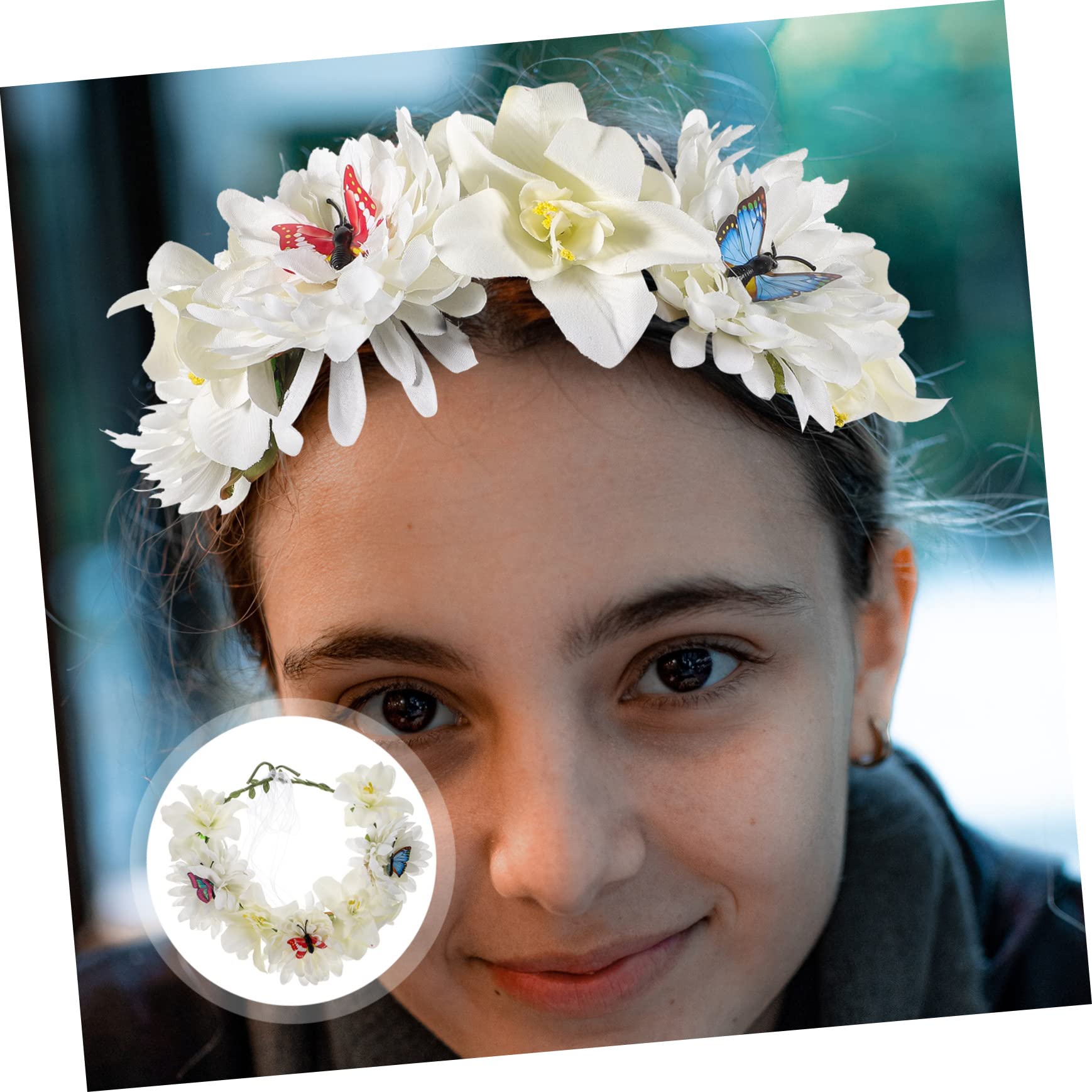 minkissy 5pezzi Coroncina Floreale Bohemien Con Fiori Artificiali Per Matrimonio e Cerimonie Accessorio Elegante Per Donne e Ragazze Adatta Ogni Occasione Festiva