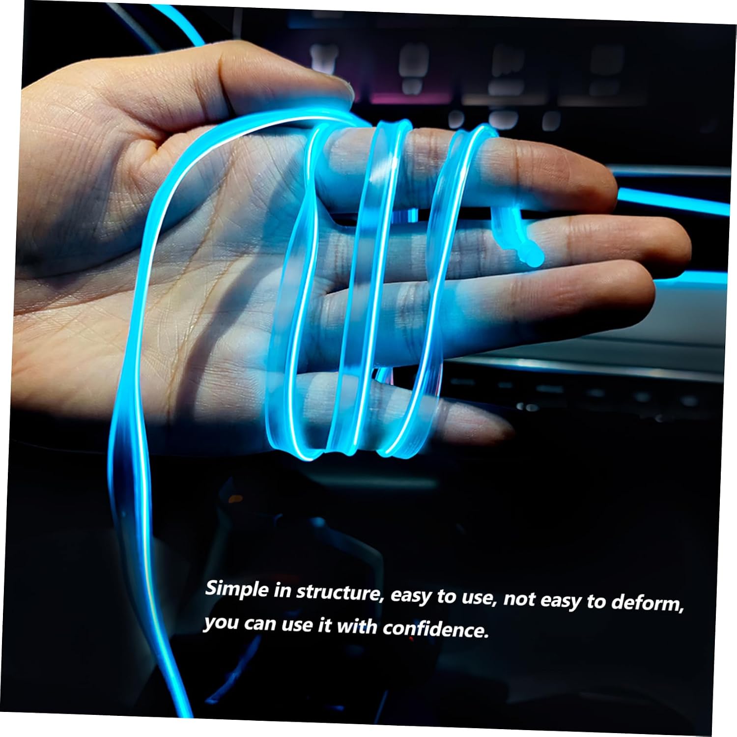 Zerodeko Car Flexible Interior Decorative Strip Lights Easy Installation USB Powered Creates Relaxing Atmosphere for Night Driving Ice