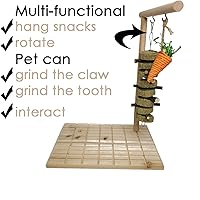 Vista 5 de Hamiledyi Tabla rascadora de conejo, juguetes para masticar, juguete de madera de conejo para conejos, aburrimiento, conejos, juguetes