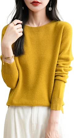 Chanyarn Women's 100% Merino Wool Seamless Crewneck Sweater