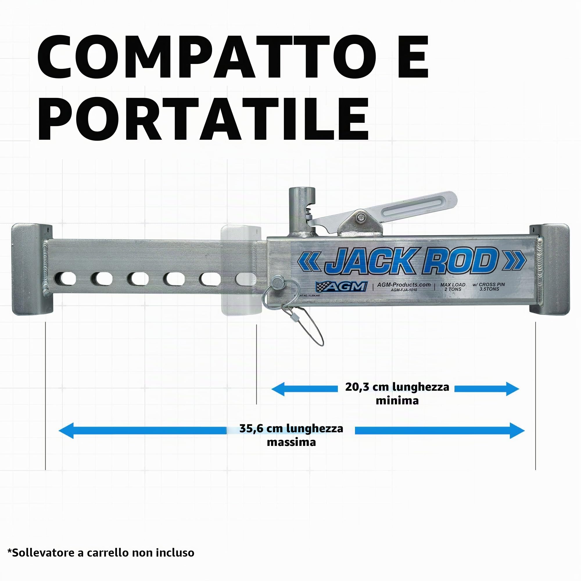 AGM-Products - Cric da Pavimento, Facile da Usare, per 3,5 tonnellate, Jack Non Incluso, spremere per estendersi, Si blocca automaticamente, sqeeze per Rimuovere Auto, Camion, SUV