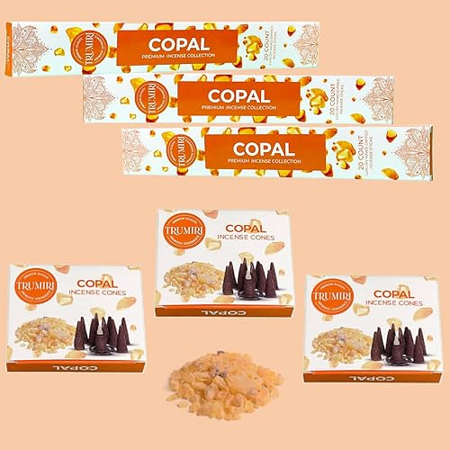 Miniatura 8 de Copal - Varillas de incienso y conos de incienso, paquete combinado  60 varillas de incienso + 30 conos de insencia  Inscienso  Conos de incienso
