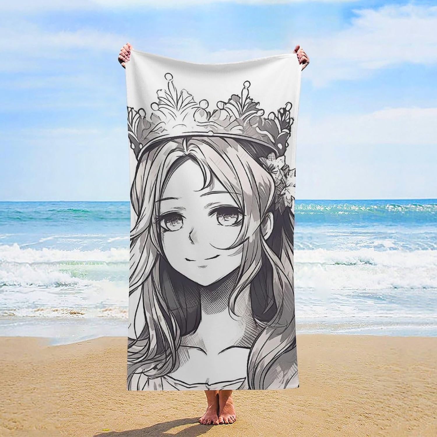 Anime Simple Drawing Microfiber Beach Towel Quick Dry Towels image 3