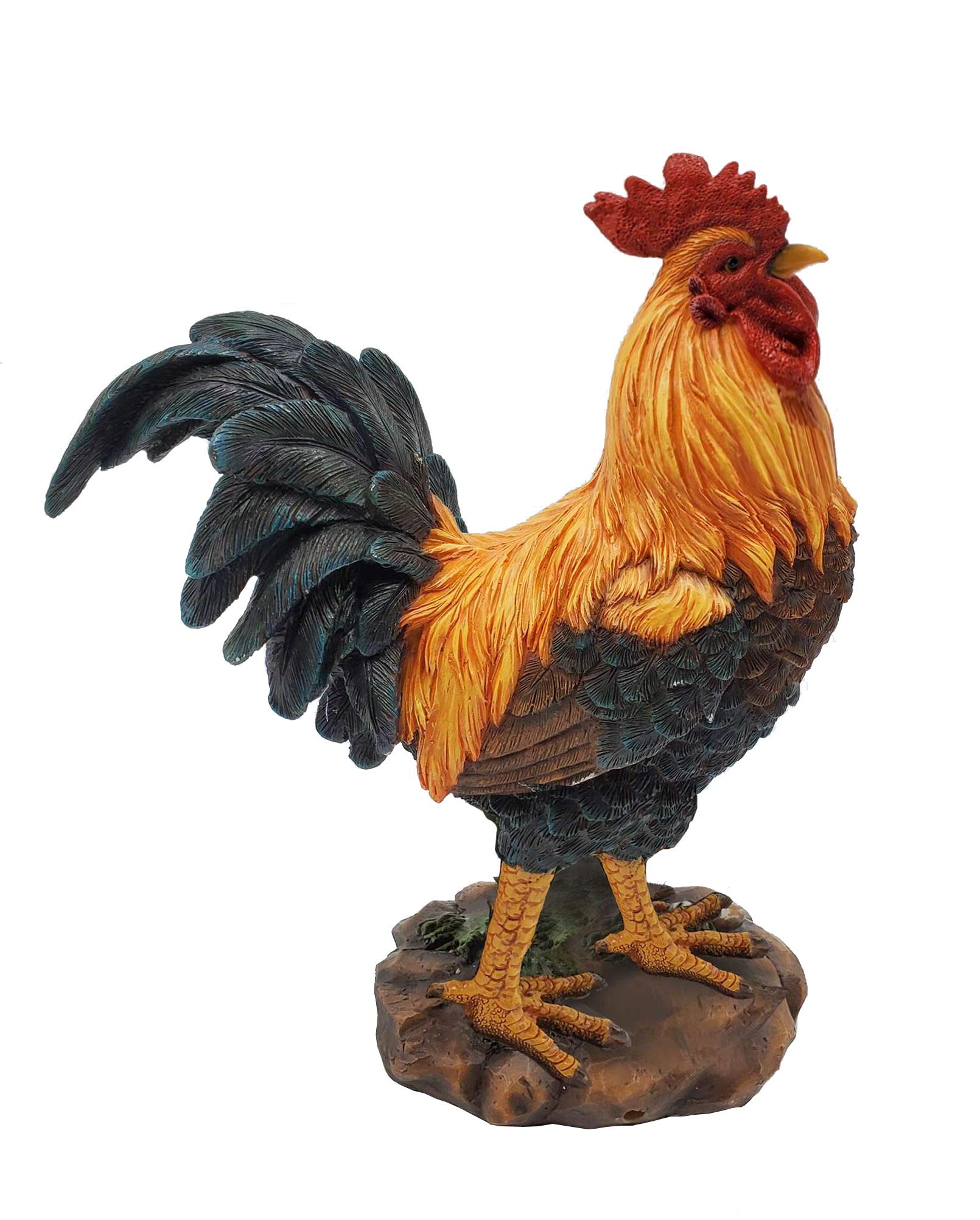 Dehner Dekofigur Hahn Decorative Figurine, Multicoloured, 36 x 31 x 15 cm