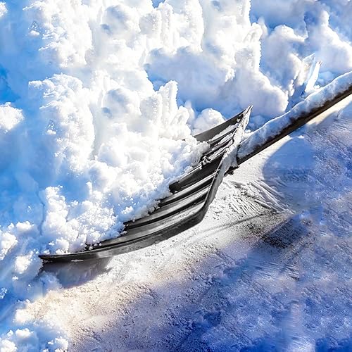 Miniatura 3 de Pala de nieve, pala de nieve ergonómica para automóvil con mango de aluminio resistente para quitar la nieve, portátil y útil para automóviles,