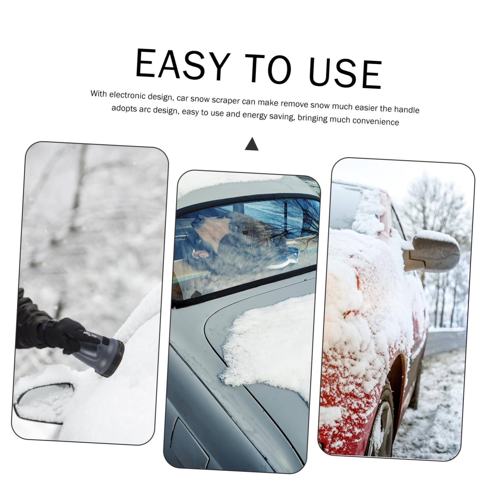 Abaodam Grattoir à Glace Électrique Multifonction Set pour Voiture Outil de Déneigement d'hiver en ABS Rangement Pratique pour Pare-Brise et Carrosserie
