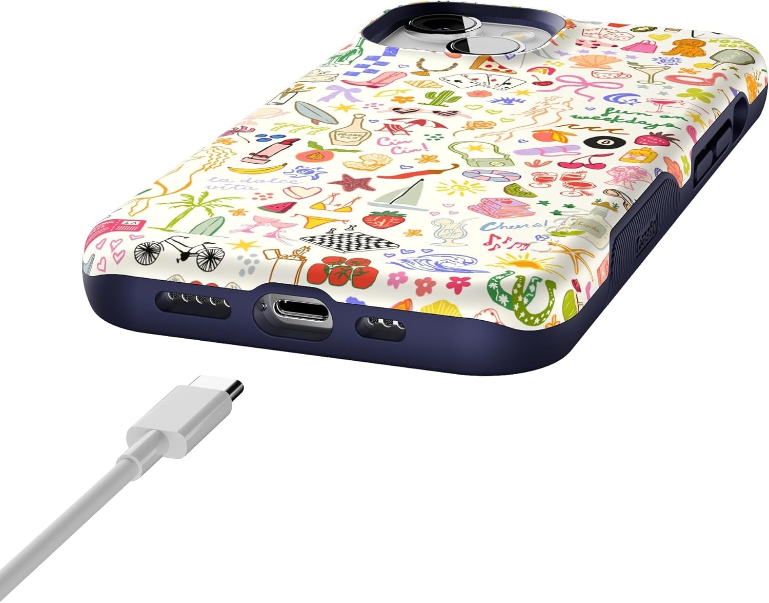 Casely iPhone 14 Case | All The Fun Things | Fun on Weekdays | Bold Protective Design | Compatible with MagSafe