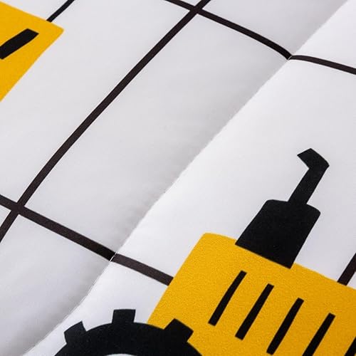 Miniatura 7 de Feelyou Juego de edredón de camión de construcción, tamaño individual, para niños, maquinaria, camión, excavadoras, vehículos, edredón para niños y