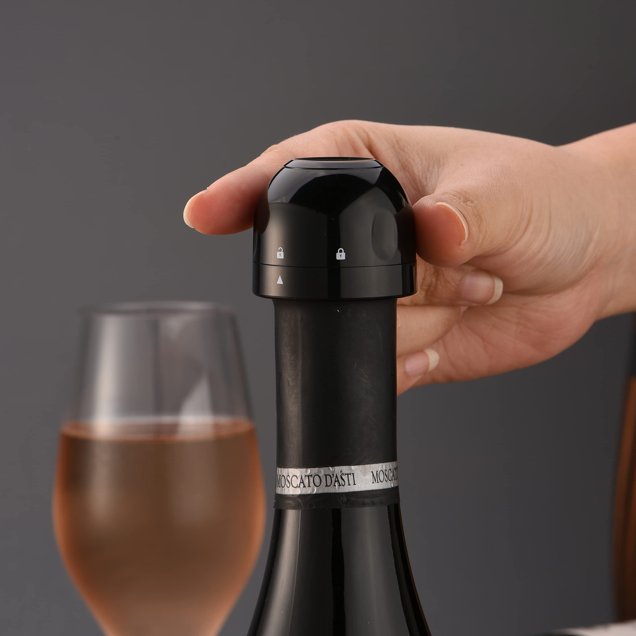 VINAK - (2 UNITÀ) Tappo per bottiglie di champagne | spumante | cava | bevande spumanti | Con chiusura ermetica e sistema di blocco di sicurezza per una conservazione eccellente