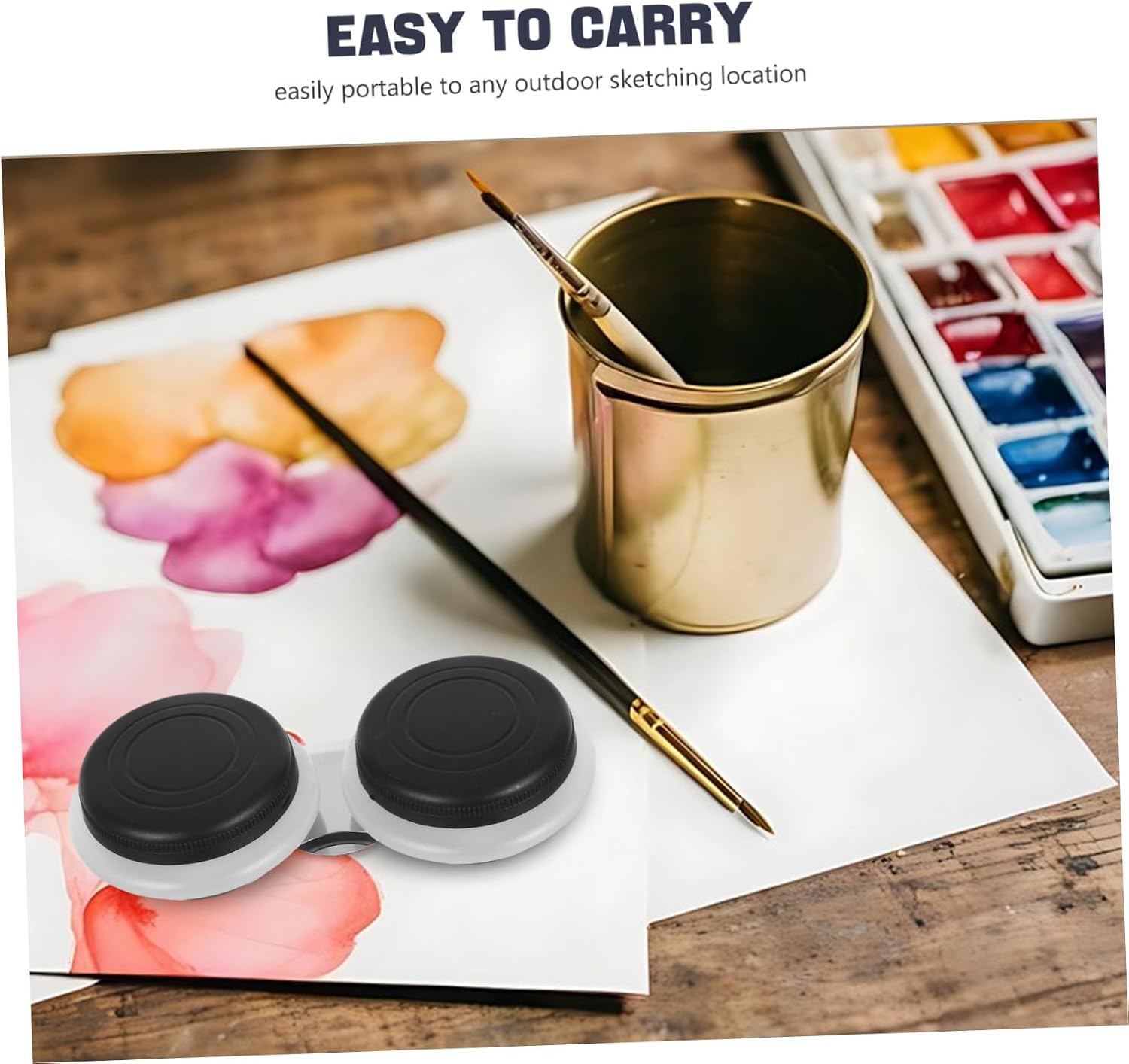 HAKIDZEL 4pcs Stainless Steel Artist Palette Cups Featuring Tight-Fitting Lids Portable Paint Mixing Containers for Acrylic Oil Watercolor Compact Travel Paint Cleaning for Outdoor Painting