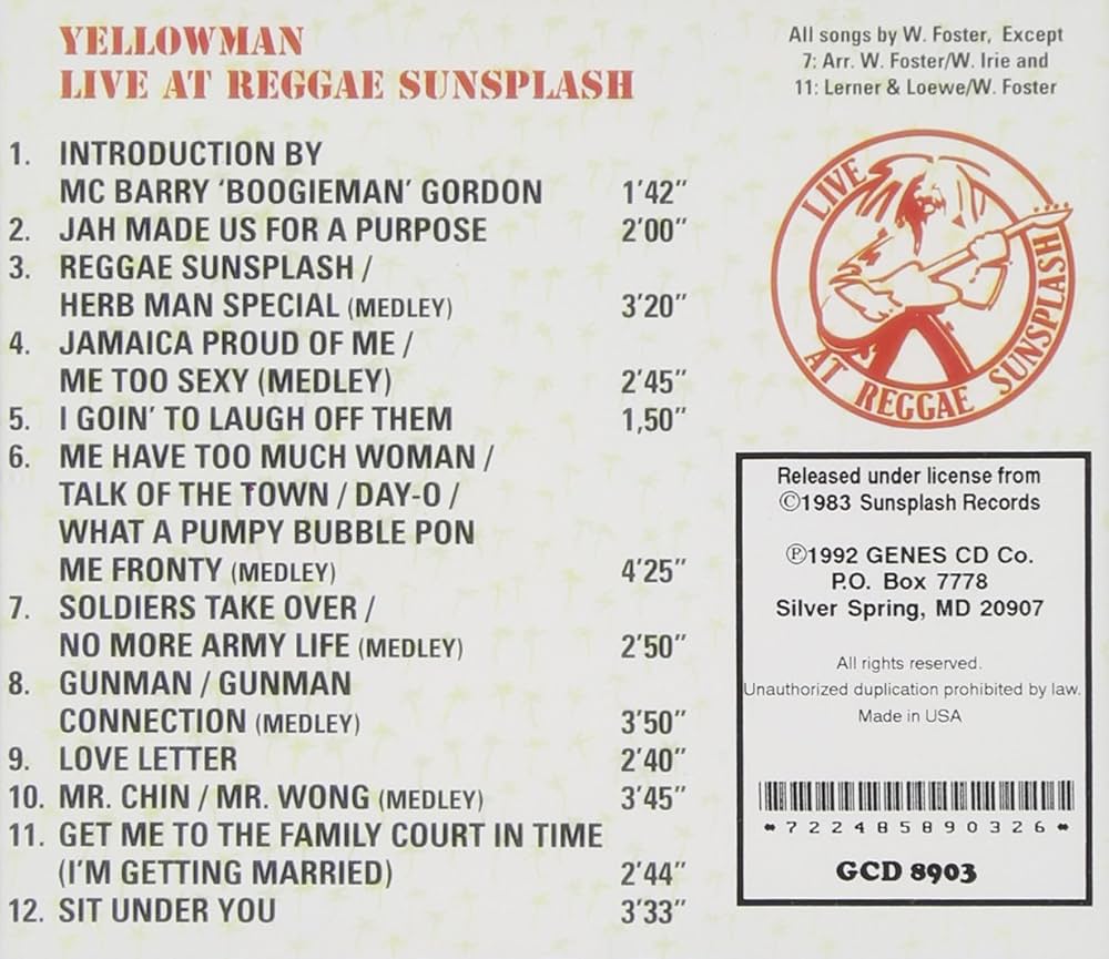 Yellowman - Live at Reggae Sunsplash - Amazon.com Music