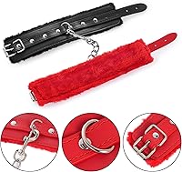 Vista 6 de Rbenxia Esposas de muñeca para adultos de cuero PU cinturón de sujeción de esposas