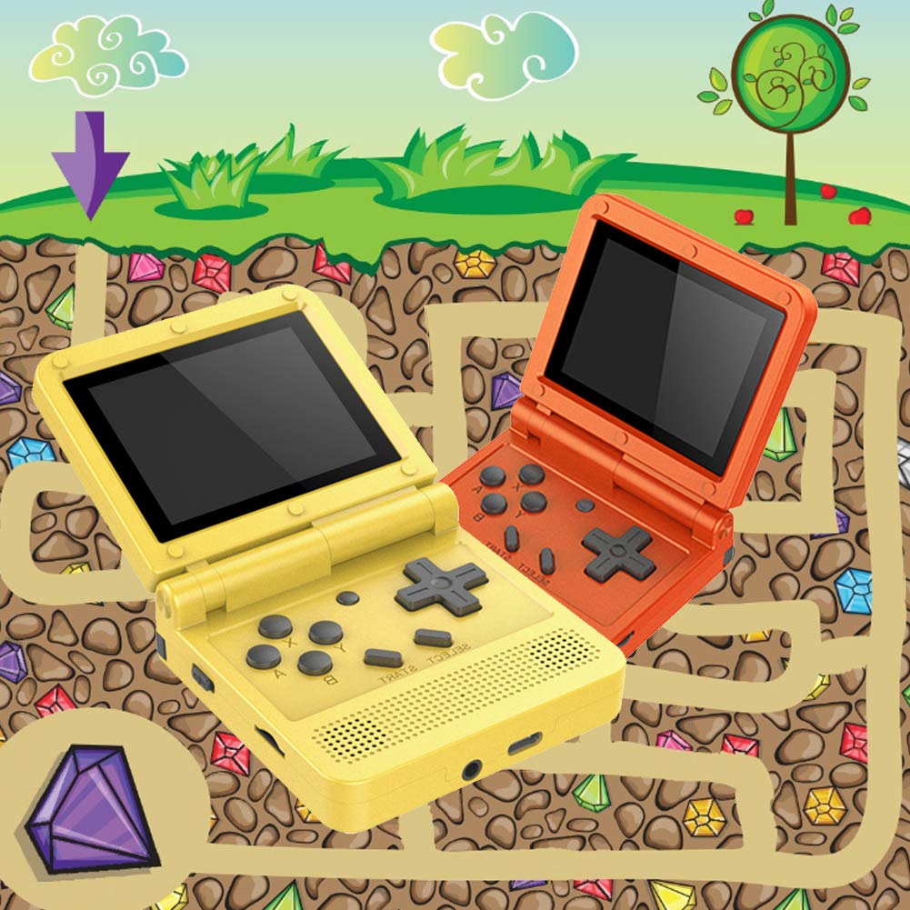 Handheld Spielekonsole, 2020 Aktualisiert, Tragbarer Retro-Mini-Gamecontroller mit 3,0 Zoll IPS Bildschirm, 1020-mAh-Akku, Großartiges Weihnachten Geschenk für Kinder und Erwachsene (Gelb)