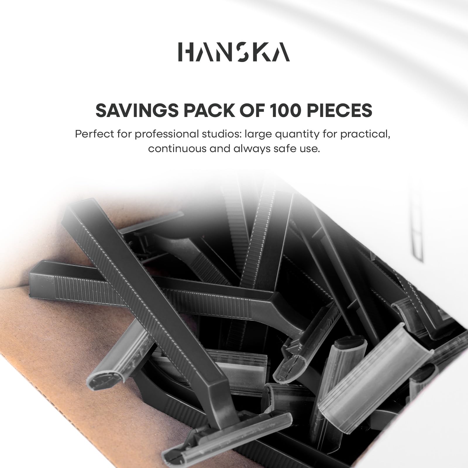 HANSKA Tattoo Supply - Jednorazowa maszynka do golenia dla tatuatorów - Czarna - Wysokiej jakości stalowe ostrze - Opakowanie 100 sztuk - Wygodne golenie (JEDNOOSTRZOWA)