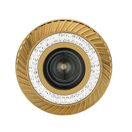 Eye Berry Door Lens 180 degreeGlass Lens Degree Brass +Zink Door Eye viewer with Double Diamond Layer with Perfect Matching for Main Door (Dimond Gold, 20-35 mm)