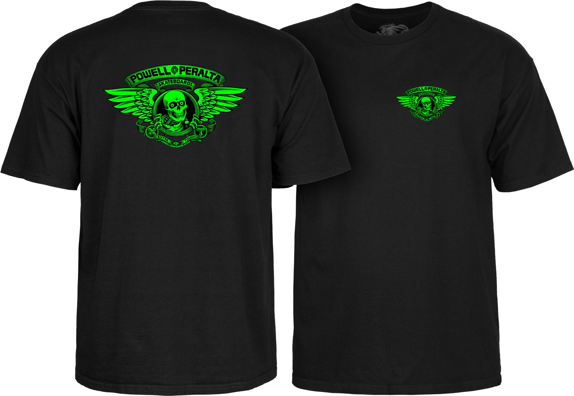 Powell Unisex Green Blacklight Peralta Winged Ripper T-Shirt, Medium
