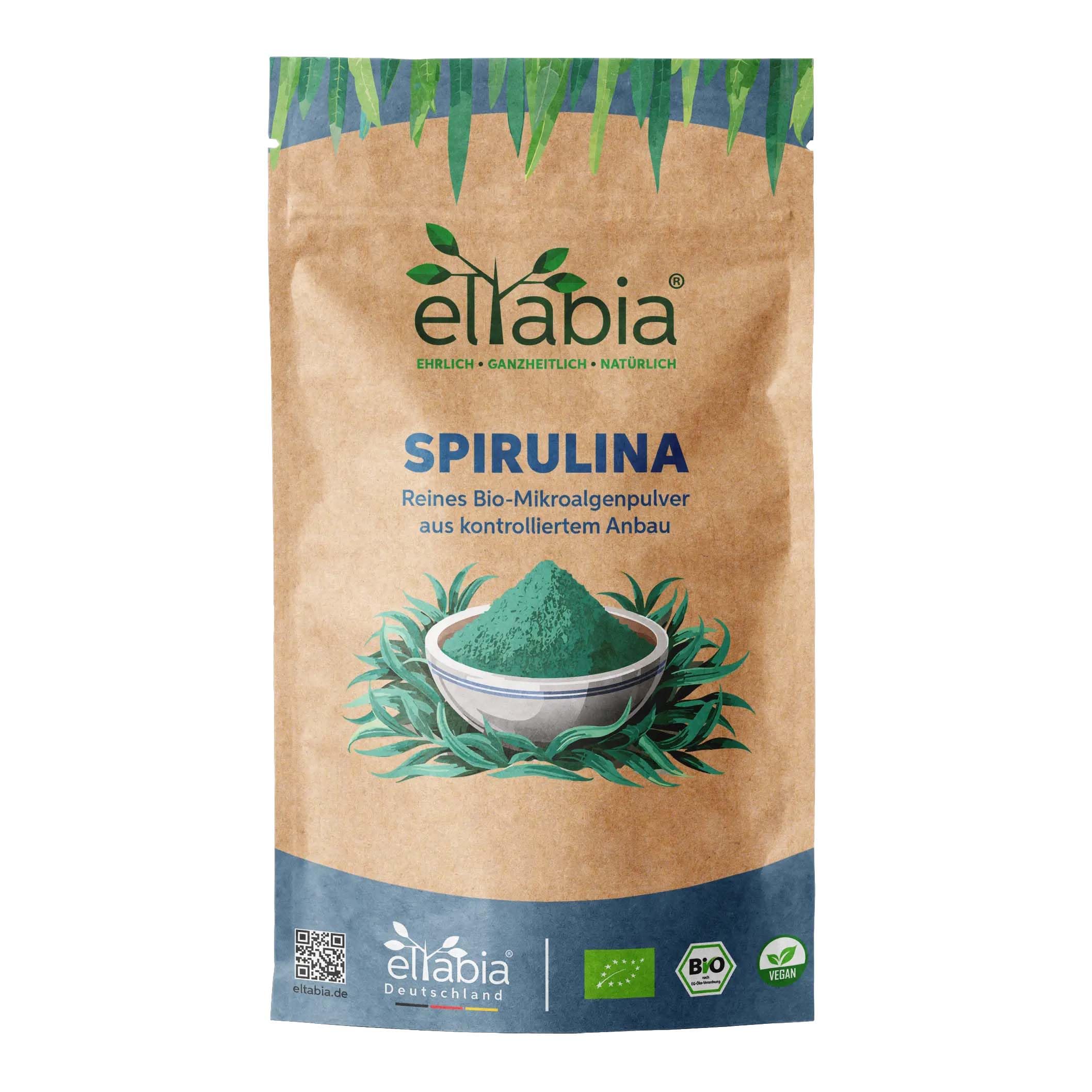 Polvo de espirulina orgánica, 500 g, calidad premium de alimentos crudos, polvo 100% puro de algas sin aditivos, vegano