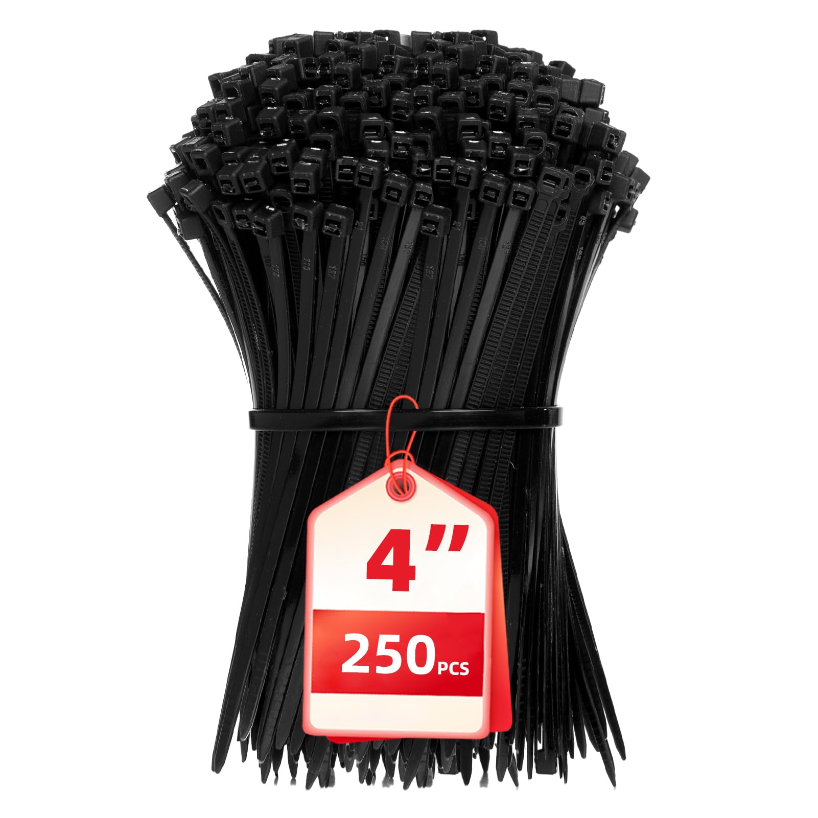 Photo 1 of Cable Zip Ties,4 Inch Small Cable Ties,250PCS Multi-Purpose Nylon Zip Ties,Self-Locking Wire Ties used for home, garden, garage,indoor and outdoor. Mini Black Cable Ties