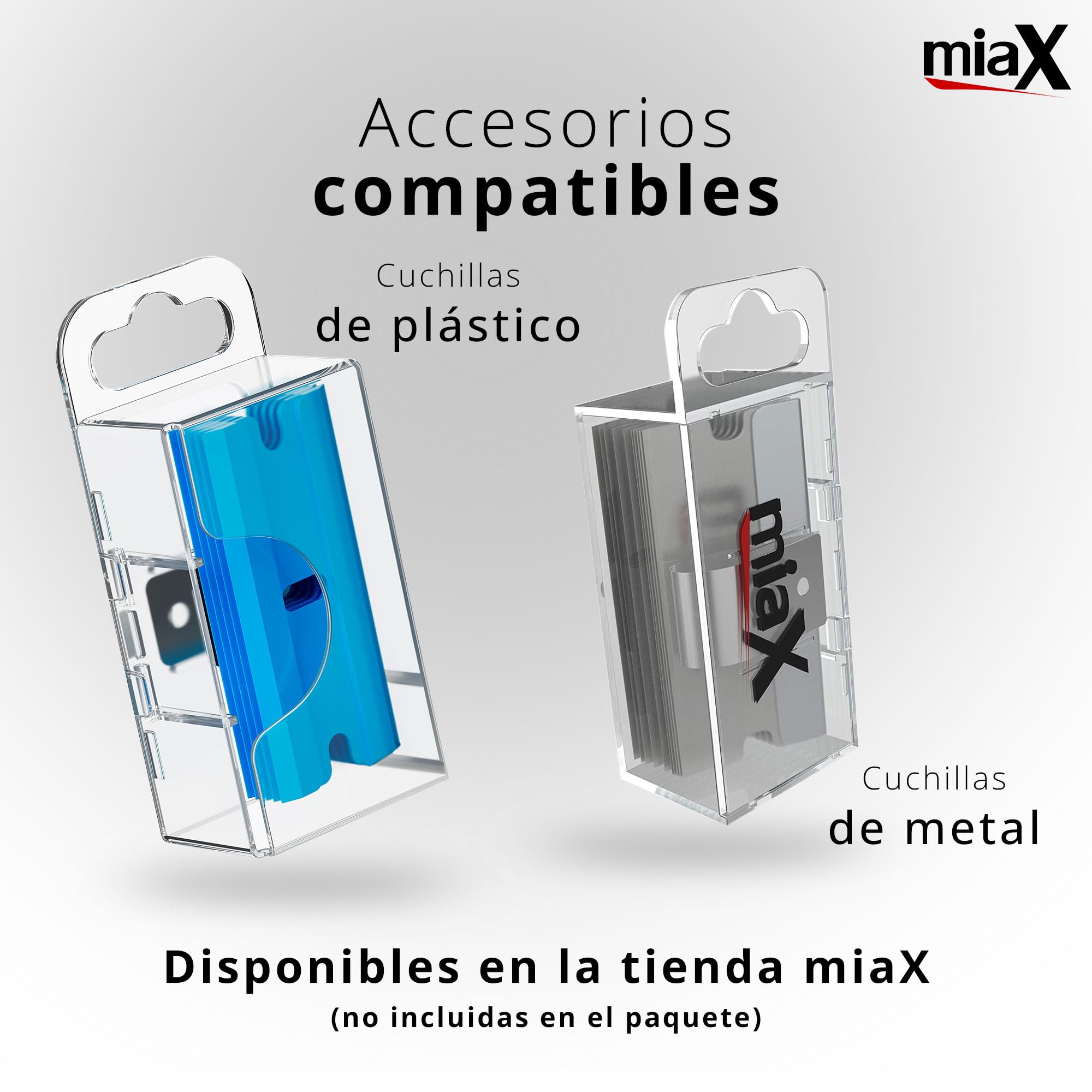 miaX Rasqueta Vitrocerámica Profesional Soft-Touch con Cuchillas Integradas | Rascador para cristal, cocina y hogar, cuchillas de repuesto integradas, agarre cómodo, diseño estable
