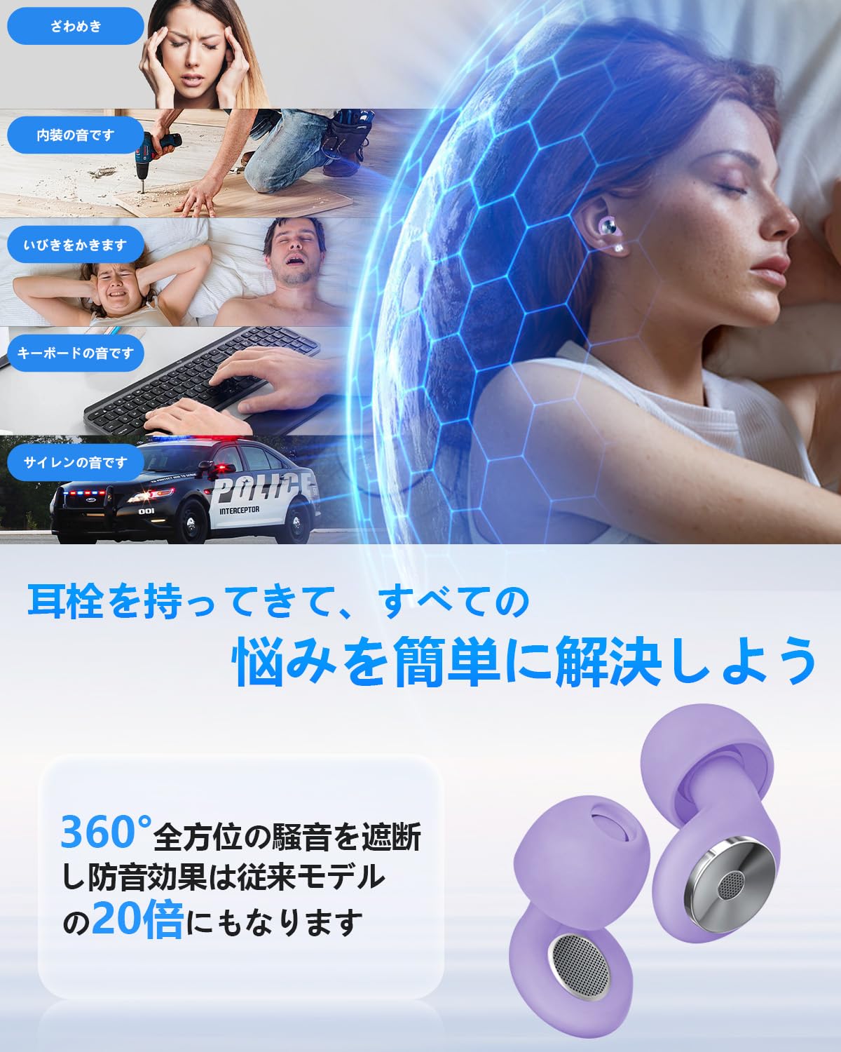 Amazon.co.jp: 耳栓 完全遮音 みみせん 【睡眠のプロ監修】Futuregirl