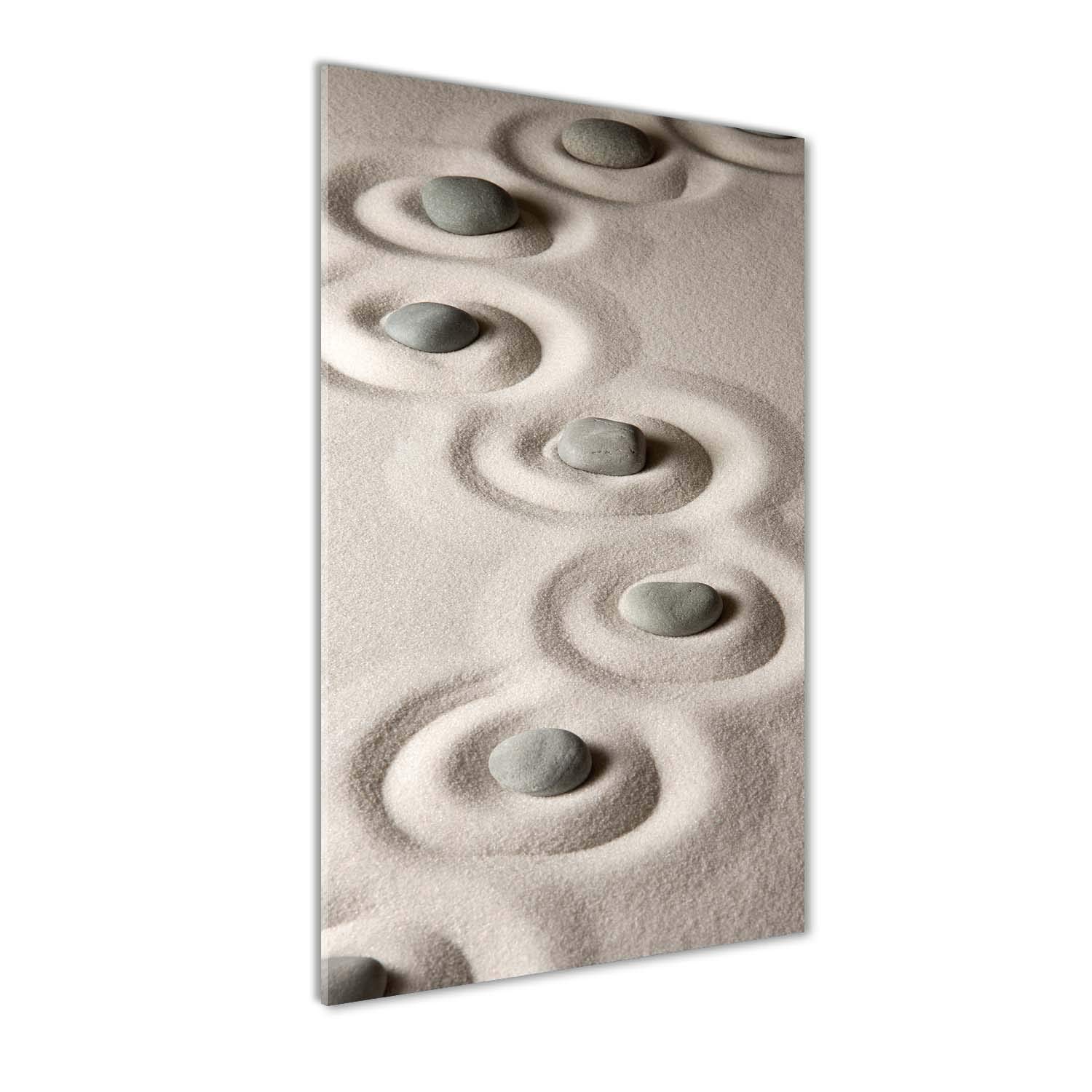 Impression sur verre acrylique Tulup 50x100 cm tableau beige pierres sur le sable