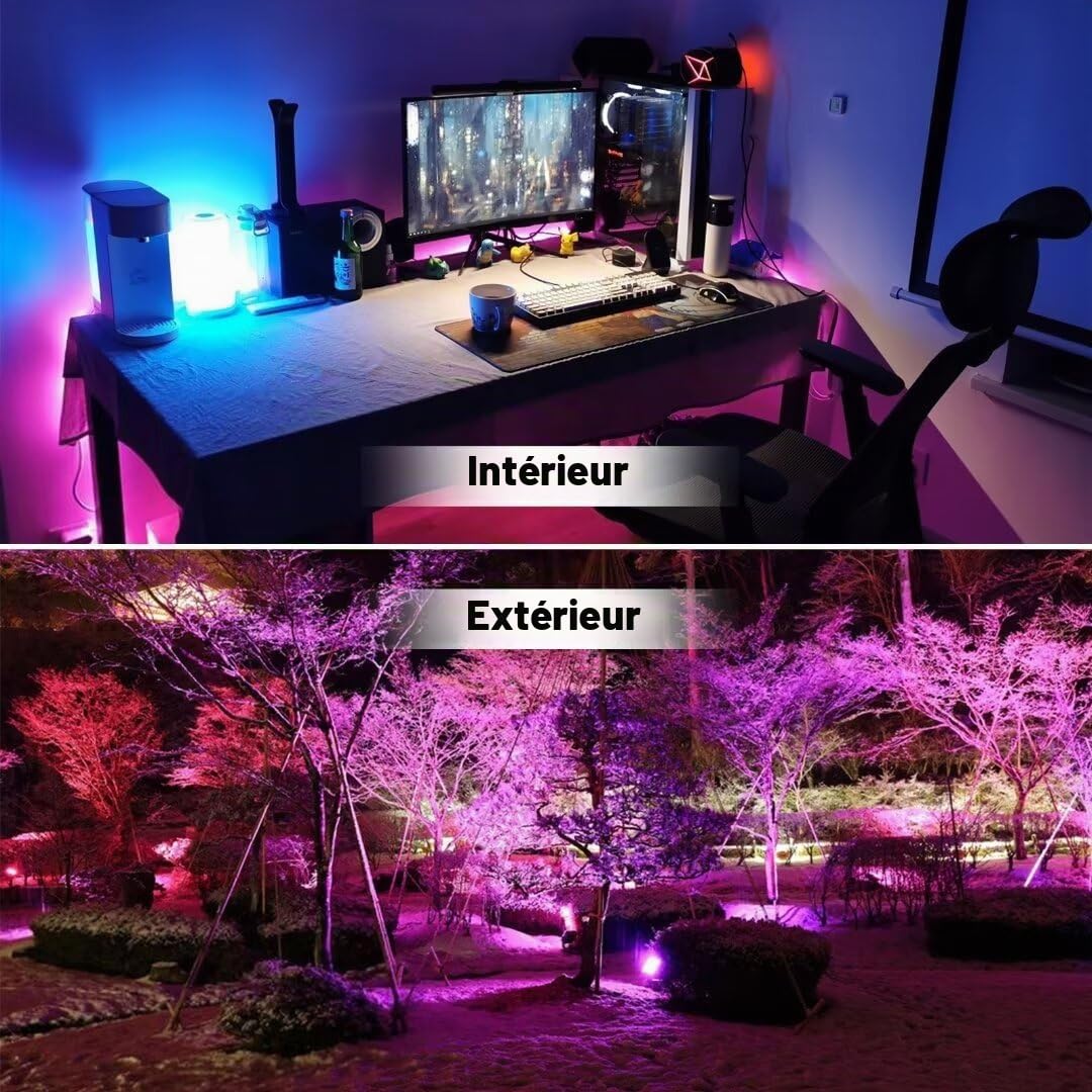 50W RGB Projecteur LED Extérieurs Avec Télécommande, changement de couleur, 120 Couleurs, RGBW Lumière de Projecteur, Pour Jadin, Patio, IP66 étanche, 2 Pack