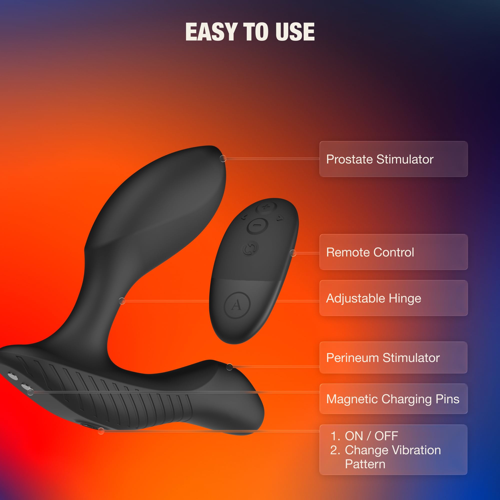 Arcwave Perk Massaggiatore Prostatico Vibrante per Uomo | Vibratore Anale con Telecomando per Punto P & Perineo | Plug Anale in Silicone Flessibile | Sex Toy Impermeabile Ricaricabile