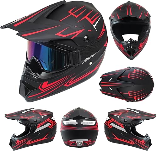 Miniatura 2 de Casco para bicicleta de tierra para jóvenes, cascos integrales de motocross para niños, casco de bicicleta de montaña BMX MX ATV para niñas, casco