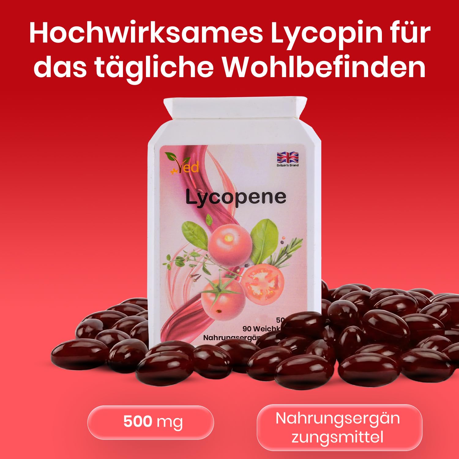 Ved Lycopene Supplement 500mg x 180 Softgel(Pack of 2)