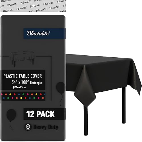 Bluetable Mantel de plástico desechable de arcoíris colorido  (54 x 108 pulgadas), mantel de fiesta de lunares, mesas rectangulares, cubierta de