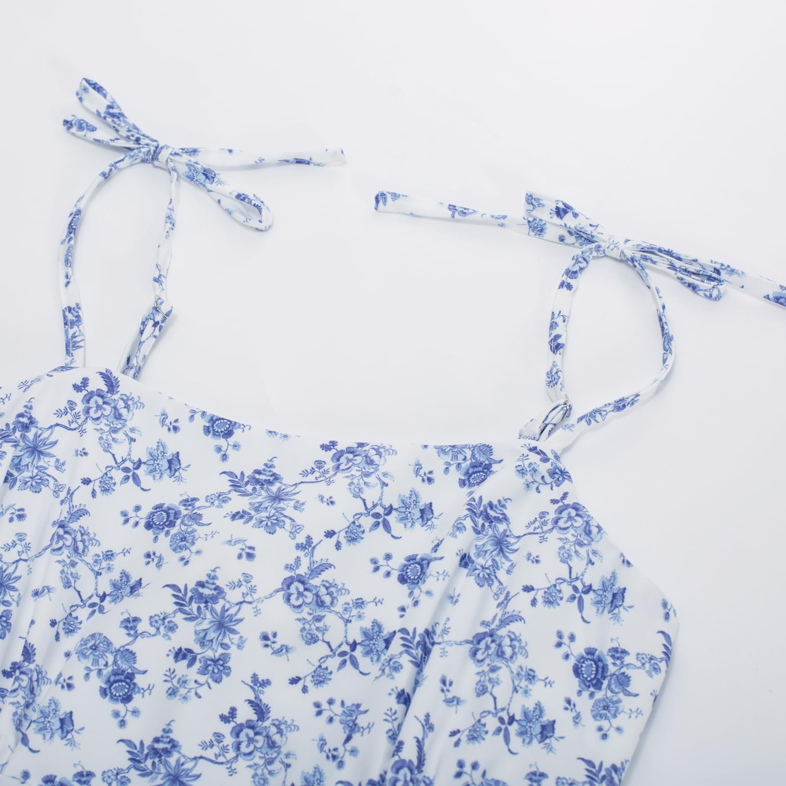 Belle Poque Vestidos de verano para mujer, con tirantes delgados, acampanados, vestido casual con bolsillos, vestido de playa para vacaciones