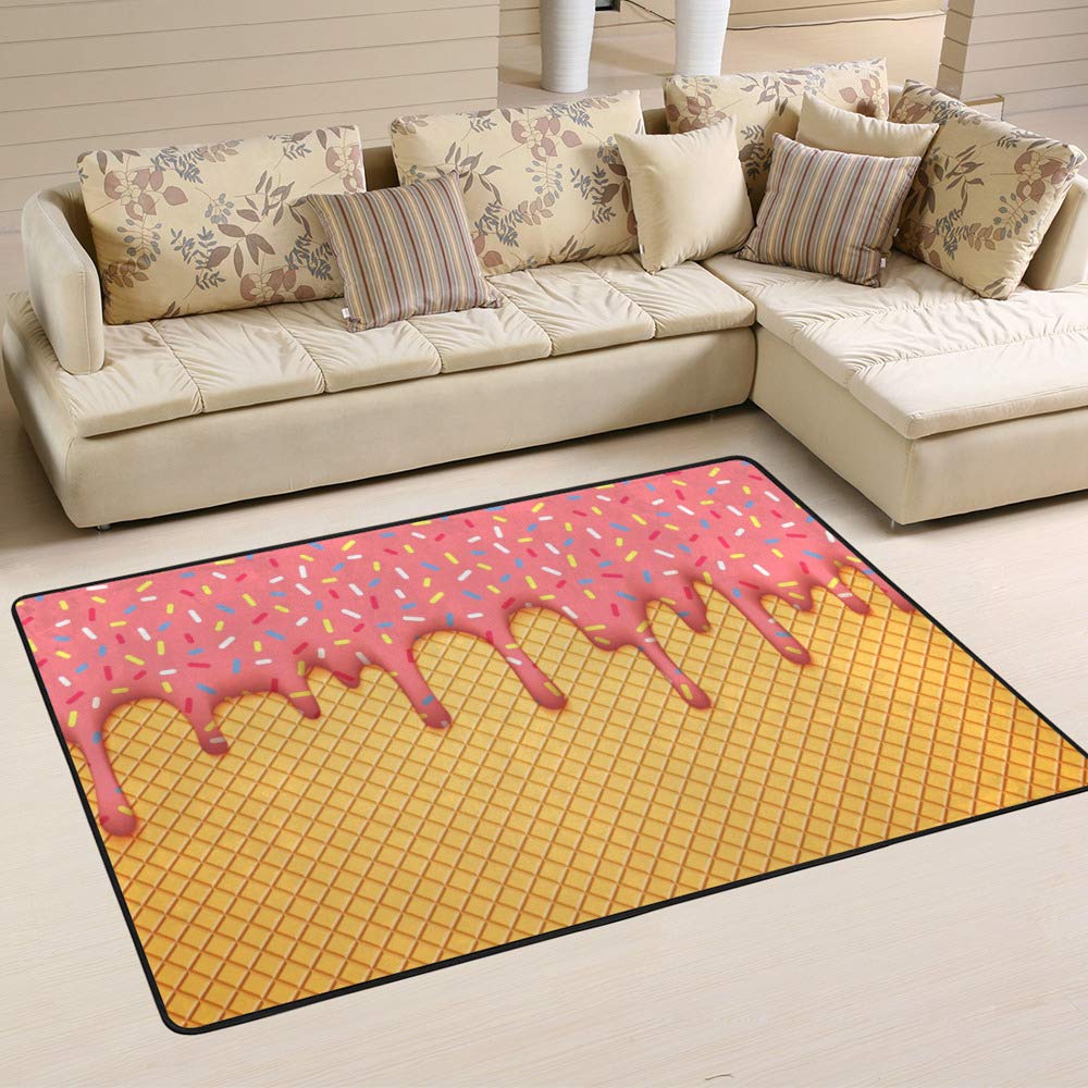 Tapis de taille moyenne motif vintage orange Ruchen salon 152x99 cm