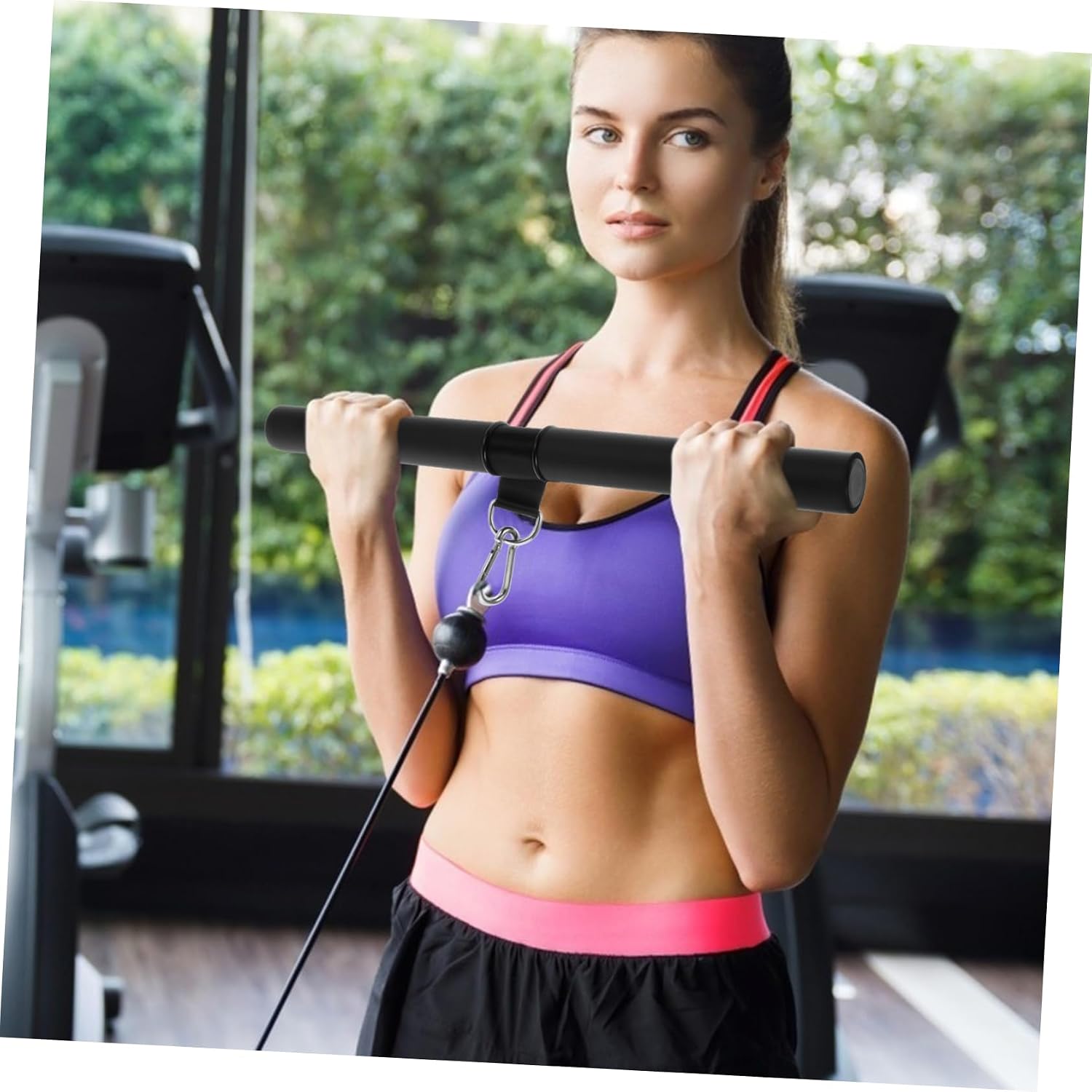 Triceps Pull Bar Integrated Fitness Tool Gym Pull-up Handle Sturdy Muscle Trainer