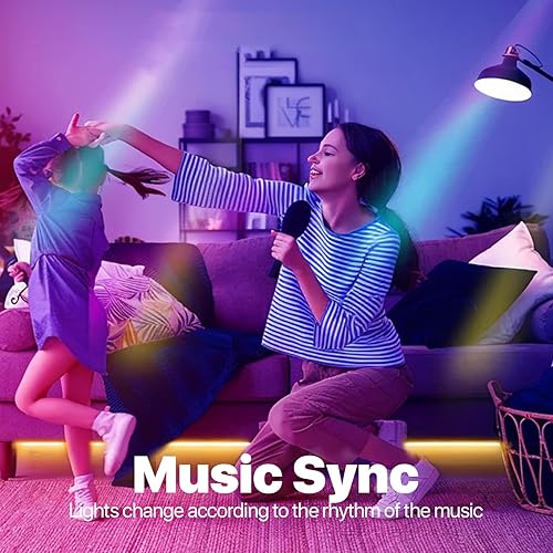 Miniatura 9 de ORALUCE Bombilla inteligente compatible con Alexa y Google Home, bombilla LED A19 E26 equivalente a 60 W, WiFi de 2.4 GHz y Bluetooth que cambia de