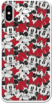 Carcasa Oficial de Disney Minnie Patr?n Dibujo Clear para iPhone X - XS - La Casa de Las Carcasas
