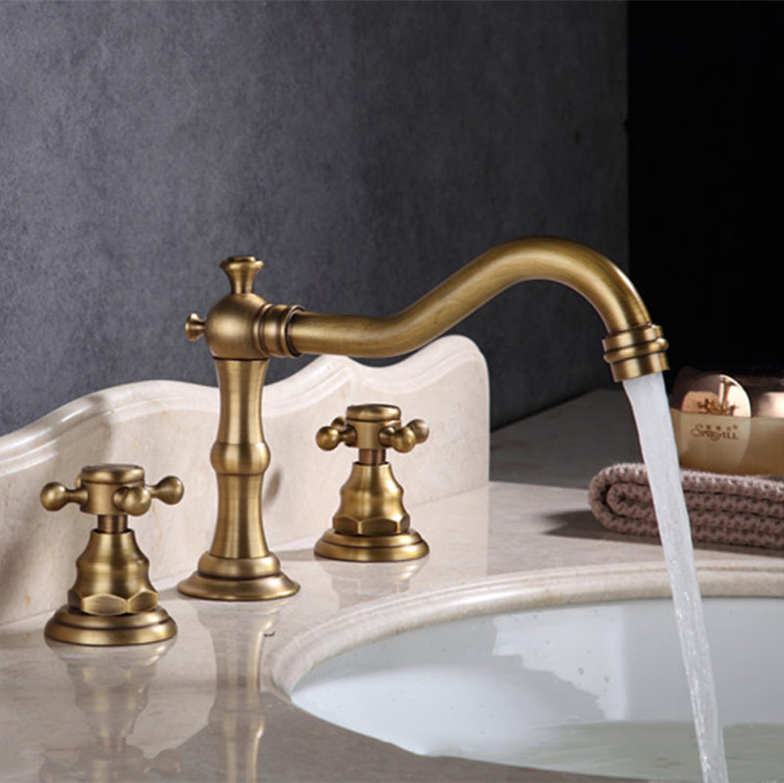 Robinet de salle de bain à 2 poignées avec mitigeur eau chaude et froide