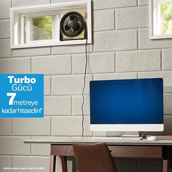 HONEYWELL TurboForce Turbo Fan HT900E, Quiet Cooling, Adjustable Tilt Angle Up to 90 Degrees, 3 Speed Adjustments, Wall Mount, Table Fan - Black